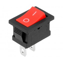 INTERRUPTOR BASCULANTE - 2 POSICIONES - 8A 250VAC - ON OFF - 19,6x13,0mm - TECLA ROJA