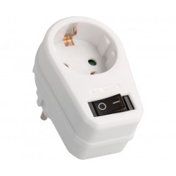 DISTRIBUIDOR RED - 1 SALIDA SCHUKO - CON INTERRUPTOR - 16A 250V