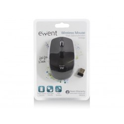 RATON OPTICO E INALAMBRICO EWENT - 1000 DPI - NEGRO