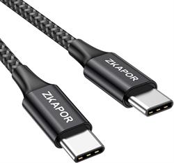 CONEXION USB-C 3.1 MACHO - MACHO - 3 METROS - NYLON - GRIS