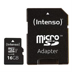MEMORIA MICRO SD UHS-I 16GB INTENSO - CL10 - CON ADAPTADOR A SD