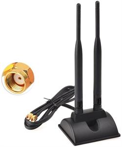 ANTENA WIFI DOBLE BANDA - OMNIDIRECCIONAL 6dBi - BASE MAGNETICA - CABLE 2m RP-SMA MACHO