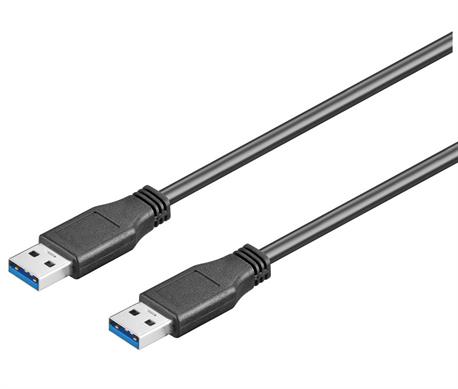 CONEXION USB 3.0 MACHO - MACHO - NEGRO - [1.8m]