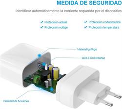 CARGADOR USB - CARGA RAPIDA Y SUPER RAPIDA - QC 3.0 - BENSN - 22,5W - 5A - SUPER CHARGE