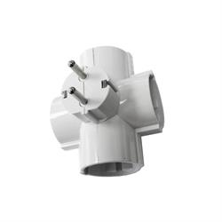 DISTRIBUIDOR - ENCHUFE SCHUKO CUADRUPLE CON TIERRA - 250V 16A - BLANCO