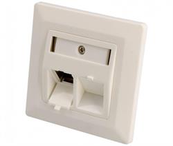 PANEL FRONTAL PARA EMPOTRAR - X2 RJ45 KEYSTONE - 80X80mm