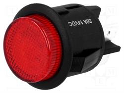 INTERRUPTOR PRESION ILUMINADO ROJO DPST-NO - 2 POSICIONES ON OFF - 20A / 12VCC - ORIFICIO MONT. Ø25mm