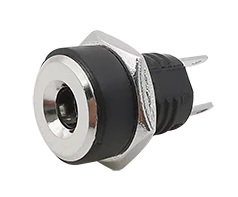 CONECTOR JACK ALIMENTACION MACHO 3,5x1,3mm - CHASIS PANEL - ORIFICIO DE MONTAJE 6.5mm