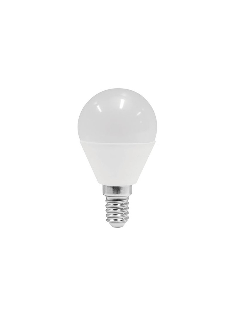 LAMPARA LED PLASTICO - ALUMINIO G45 ESFERICA - ROSCA E14 - 6W - 3000K - LUZ CALIDA