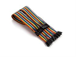 JUEGO DE CABLES DE PUENTE 40 POLOS - 30cm - MACHO A HEMBRA - CABLE PLANO