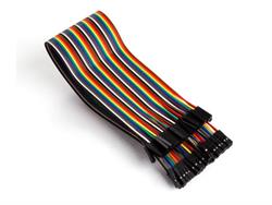 JUEGO DE CABLES DE PUENTE 40 POLOS - 30cm - HEMBRA A HEMBRA - CABLE PLANO