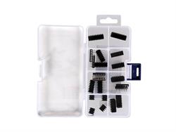 KIT DE CIRCUITOS INTEGRADOS EN CAJA CLASIFICADORA - 26 PIEZAS - LM324 NE555 74HC595 74HCT125 L293D ULN2003 ULN2803