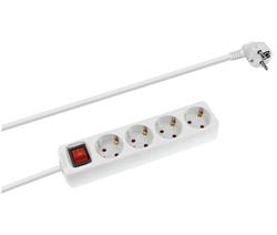 REGLETA 4 TOMAS SCHUKO - 3x1,5mm 16A - CON INTERRUPTOR - CABLE 1,5 METROS - PROTEC. NIÑOS
