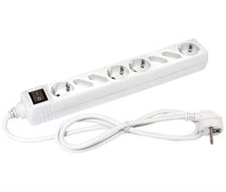 REGLETA 4 TOMAS SCHUKO + 4 EUROPA - 3x1,5mm 16A - CON INTERRUPTOR - CABLE 1,5 METROS - PROTEC. NIÑOS