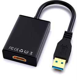 CONVERSOR - ADAPTADOR ENTRADA USB 3.0 MACHO - SALIDA HDMI HEMBRA - DRIVERS INCLUIDOS