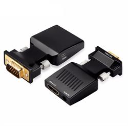 CONVERSOR / ADAPTADOR ENTRADA VGA MACHO - SALIDA HDMI HEMBRA - JACK AUDIO Y ALIMENTACION - ACTIVO