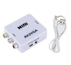 CONVERSOR ENTRADA AV 3 RCA HEMBRA - SALIDA VGA HEMBRA - ACTIVO - CABLES INCLUIDOS