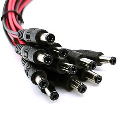 CONECTOR JACK ALIMENTACION HEMBRA 5,5x2,1mm - LARGO 10mm - CABLE 18 AWG