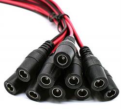 CONECTOR JACK ALIMENTACION MACHO 5,5x2,1mm - LARGO 10mm - CABLE 18 AWG
