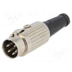 CONECTOR DIN 5 PIN MACHO 240º - AEREO - RECTO - PARA SOLDAR - CUERPO METALICO