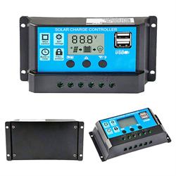 CONTROLADOR DE CARGA SOLAR MPPT PWM - 12V/24V - 10A - USB 5V/2A