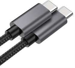 CONEXION USB-C 3.1 MACHO - MACHO - 2 METROS - NYLON - CARGA 60W - GRIS