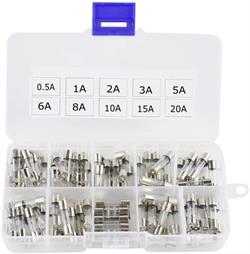 JUEGO DE FUSIBLES RAPIDOS 5X20mm  - 100 UNIDADES -  0.5A 1A 2A 3A 5A 6A 8A 10A 15A 20A