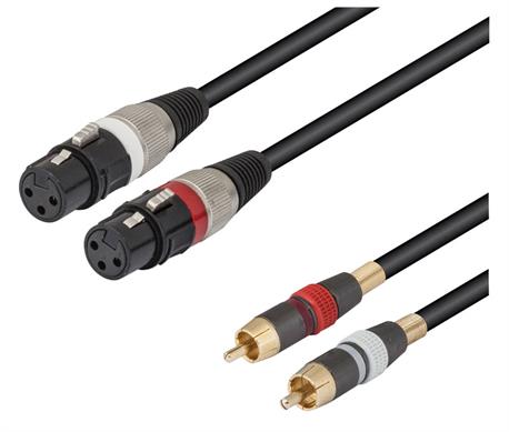 CONEXION NIMO AUDIO 2 XLR 3 PIN HEMBRA - 2 RCA MACHO - 1.5M