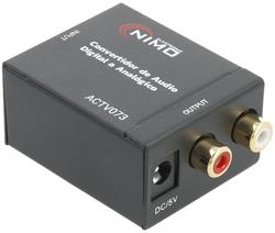CONVERSOR / ADAPTADOR ENTRADA OPTICA Y COAXIAL - SALIDA 2 RCA HEMBRA - AUDIO - CON TRANSFORMADOR