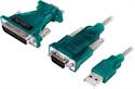 CONVERTIDOR PUERTO SERIE RS232 - SUB-D 9 PIN A USB A 2.0 + ADAPTADOR 25 PIN