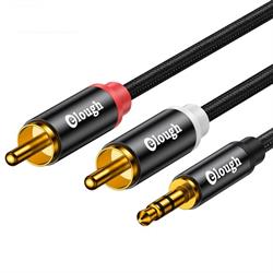 CONEXION 2 RCA MACHO - JACK 3,5mm STEREO MACHO  [2m] - ALTA CALIDAD
