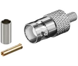 CONECTOR BNC HEMBRA METAL - PARA CRIMPAR RG58/U - 3 PARTES