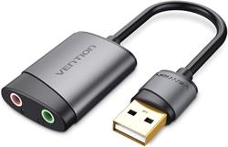 TARJETA DE SONIDO 2.1 EXTERNA USB VENTION - AUDIO y MICROFONO - JACKs 3,5mm HEMBRA - ALUMINIO + ABS