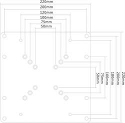 ADAPTADOR VESA UNIVERSAL - HASTA 30KG - 220X220mm - CON JUEGO DE TORNILLOS