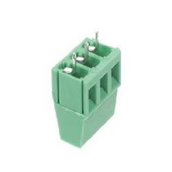 REGLETA DE CONEXION PROFESIONAL CON TORNILLOS - BLOQUE 3 CONTACTOS - PASO 5mm - VERDE