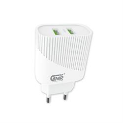 CARGADOR DOBLE USB - x2 SALIDAS DE 5V 2400mA - BLANCO