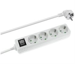 REGLETA 4 TOMAS SCHUKO - 3x1.5mm 16A - CON INTERRUPTOR - CABLE 3 METROS - PROTEC. NIÑOS