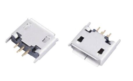 CONECTOR MICRO USB VERTICAL - 5 PINES LARGO - ANCLADO 2 PATILLAS A 7.6mm