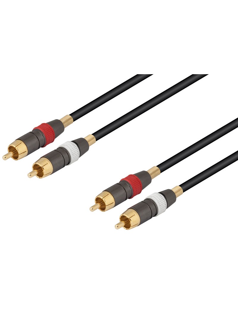 CONEXION PROFESIONAL NIMO 2 RCA MACHO - 2 RCA MACHO - CON TOMA DE REMOTE[1m]