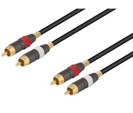 CONEXION PROFESIONAL NIMO 2 RCA MACHO - 2 RCA MACHO - CON TOMA DE REMOTE[3m]