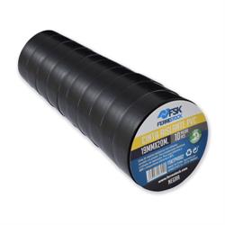 CINTA AISLANTE PVC - 19mmx20mts - MULTIUSOS - 10 UNIDADES - NEGRO