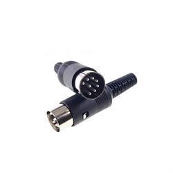 CONECTOR DIN 8 PIN MACHO 262º - AEREO - RECTO - PARA SOLDAR - NEGRO