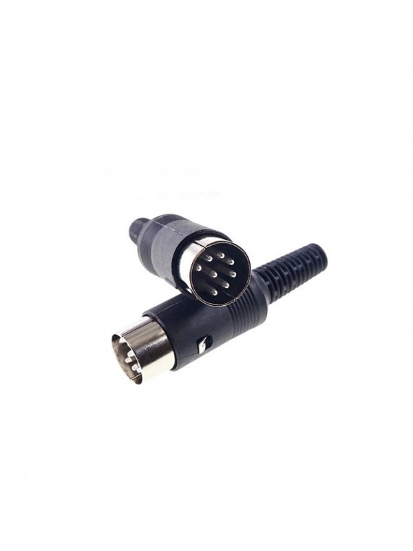 Conector Din 8 Pin Macho 262º Aereo Recto Para Soldar Negro