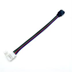 CONEXION DIRECTA PARA TIRAS LED RGB 10mm - HEMBRA PRESION A CONECTOR 4 PIN MACHO - CABLE DE 15cm
