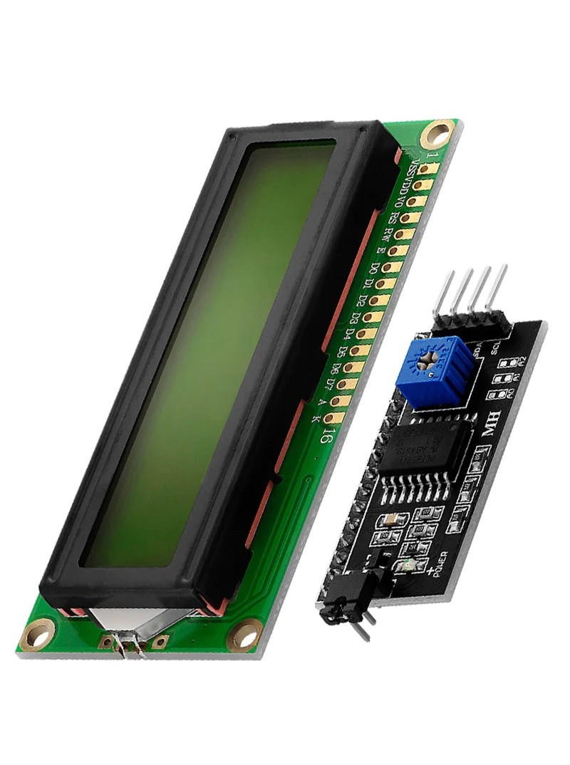 MODULO DISPLAY LCD PARA ARDUINO (CONTROLADOR HD44780) + MODULO I2C - 80x35x11mm