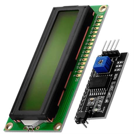 MODULO DISPLAY LCD PARA ARDUINO (CONTROLADOR HD44780) + MODULO I2C - 80x35x11mm