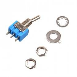 INTERRUPTOR PALANCA SPDT - 2 POSICIONES - 3A - 250V  ON - ON [TIPO AVION] Orificio Montaje 6MM