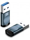 ADAPTADOR USB A 3.1 MACHO - USB-C HEMBRA - 10Gbps - OTG - NEGRO - METAL ALTA CALIDAD