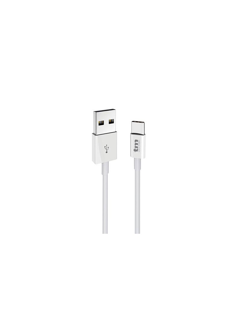 CONEXION USB A 2.0 - USB TIPO C - 2,4A - 1 METRO -  BLANCO