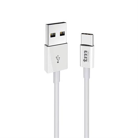 CONEXION USB A 2.0 - USB TIPO C - 2,4A - 1 METRO -  BLANCO